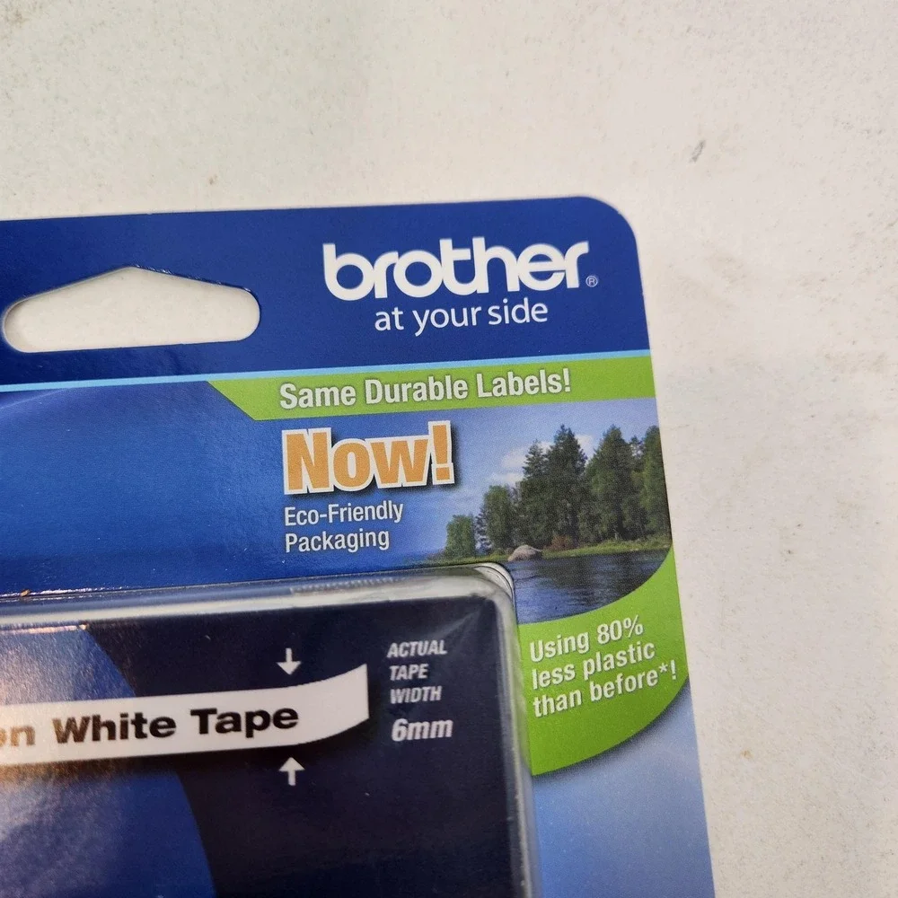 Brother P-Touch TZe-211 Tape 6mm 1/4in Black On White‎ Laminated Label 8m Japan